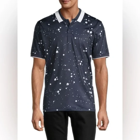 G/FORE Navy Splatter Print Short Sleeve Golf Polo Extra Large - Picture 1 of 11
